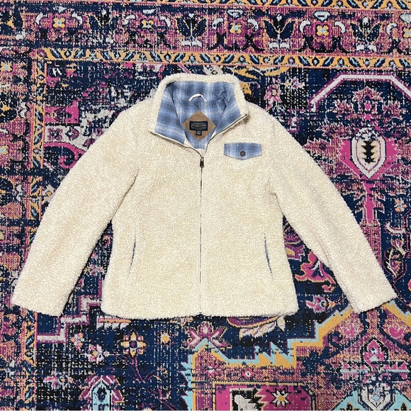 Pendleton Womens Jacket Size Small Teddy Deep Pile Fleece Sherpa Full Zip Fuzzy - Picture 1 of 5